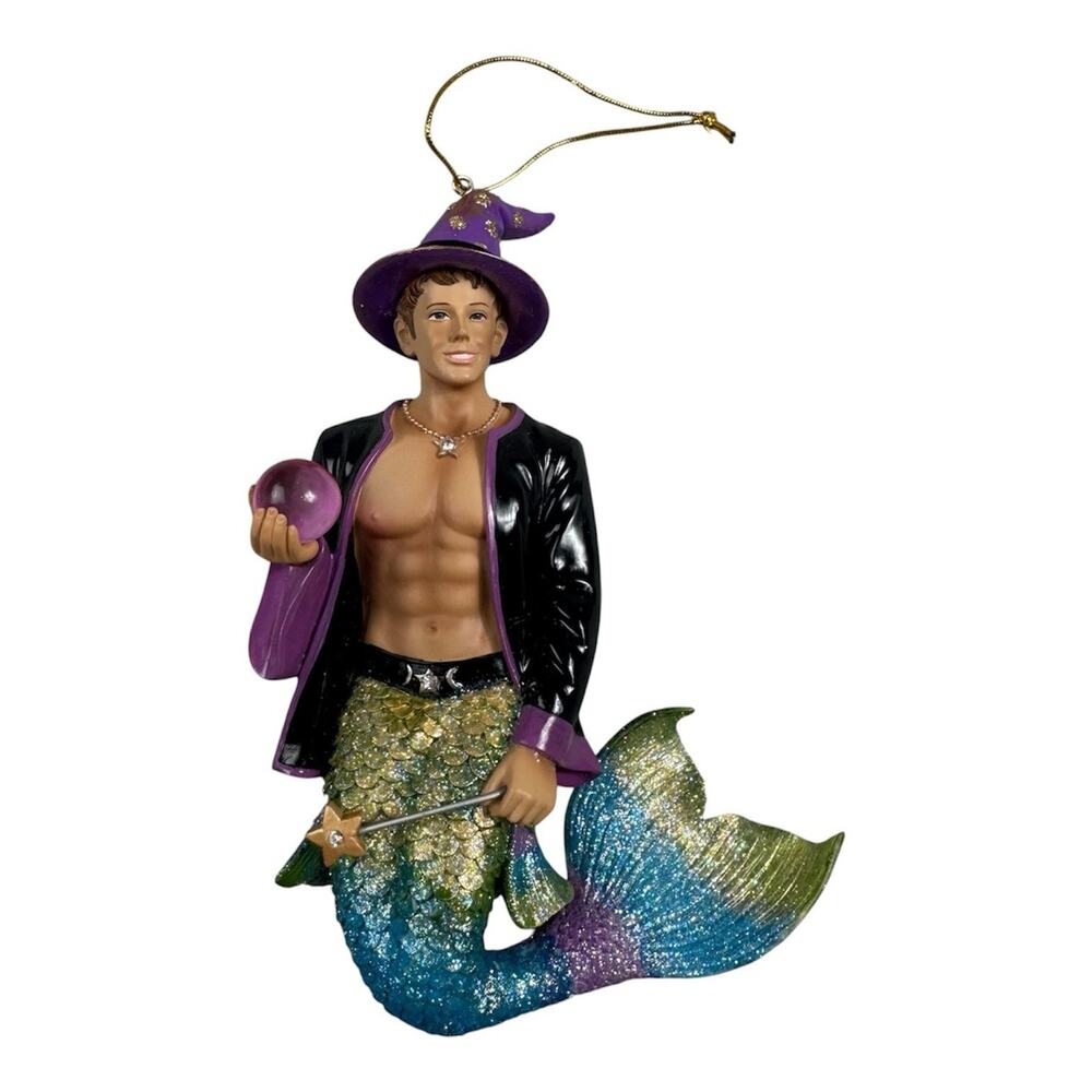 December Diamonds Wiz Merman Ornament 2015 Fantasy Bling Glitter Wizard 55-90858